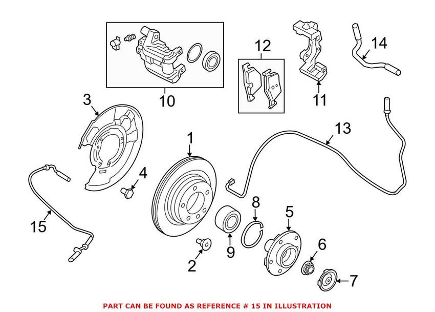 BMW ABS Wheel Speed Sensor - Rear 34526791225